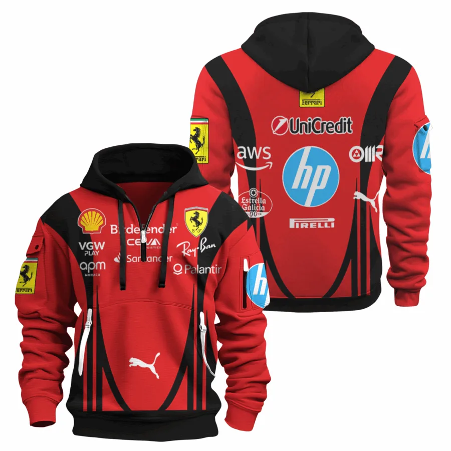 2025 Scuderia Ferrari HP Team XW021 Limited Half-Zip Hoodie